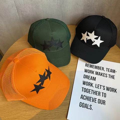 Cappello Trucker con Toppa a Stella Rete Traspirante High Street Regolabile Snapback Unisex Streetwear Berretto da Baseball