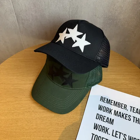 Cappello Trucker con Toppa a Stella Rete Traspirante High Street Regolabile Snapback Unisex Streetwear Berretto da Baseball
