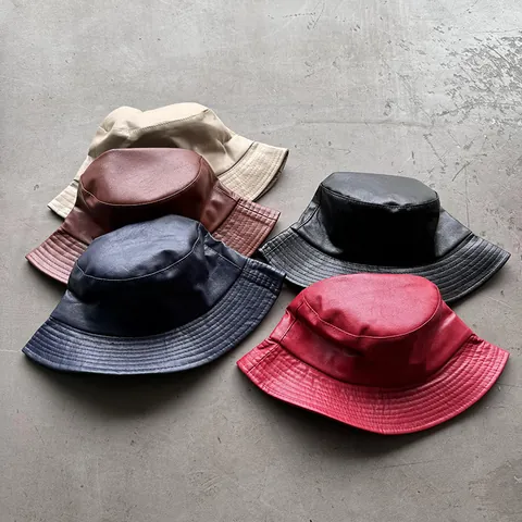 Retro PU Leder Anglerhut Für Damen Herren Unisex Wasserdicht Winddicht Breite Krempe Fischerhut Streetwear Hip Hop Punk Sonnenhut