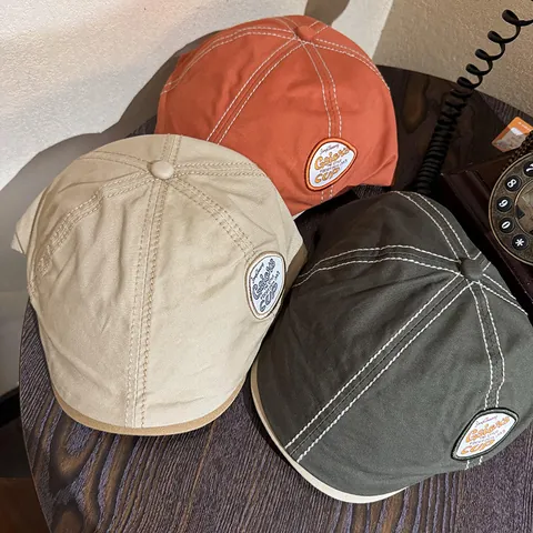 Vintage Women Forward Hat Contrast Stitching Ivy Cap Newsboy Hat Cotton Polyester Versatile Flat Cap Casual Retro Accessories