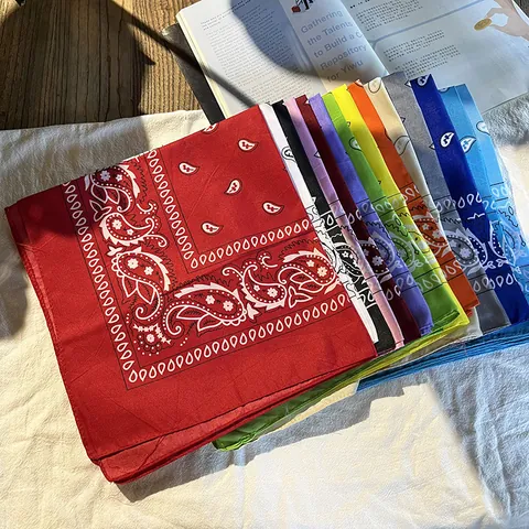 Klassieke Katoenen Bandana met Paisleypatroon Hip Hop Vierkante Sjaal Voor Dames Heren Street Dance Sport Hoofddeksel