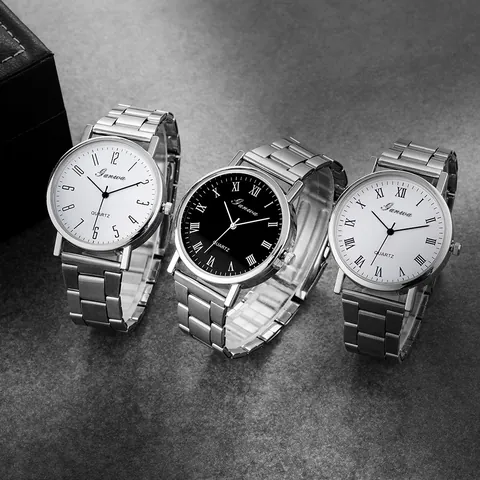 Reloj de Cuarzo de Acero Inoxidable para Hombre Business Casual Reloj de Pulsera con Visualización de Fecha