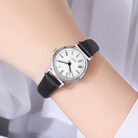Reloj Cuarzo Mujer Minimalista Esfera Pequeña Correa Cuero PU Casual Moda Reloj Analogico Vestido Estudiante