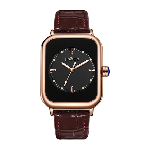 Reloj de Cuarzo Cuadrado de Moda para Mujer Caja de Aleación Correa de Piel Sintética Puntero Luminoso Reloj de Pulsera Casual Regalo