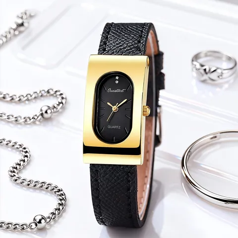 Vintage Rechthoek Quartz Horloge Voor Vrouwen Luxe Legering Kast Kunstleer Band Elegant Analoog Polshorloge Voor Dagelijks Gebruik