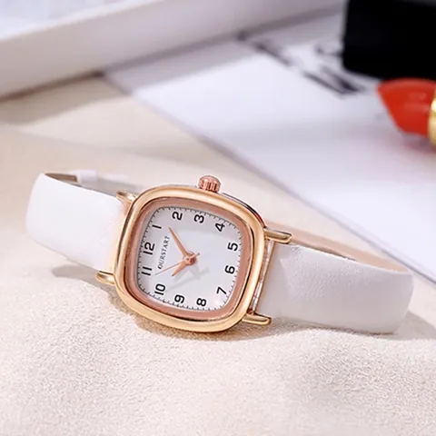 Orologio al Quarzo Semplice da Donna Quadrante Quadrato Minimalista Cassa in Lega di Zinco Cinturino in Pelle PU Display Numerico Orologio da Polso Moda Studente