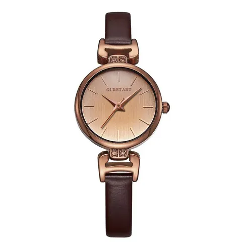 Reloj de Cuarzo Minimalista para Mujer Esfera Pequeña Caja de Aleación Correa de Piel PU Elegante Reloj Casual Joyería de Moda