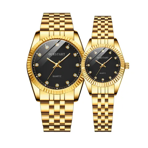 Reloj de Cuarzo de Negocios de Lujo Hombres Mujeres Caja de Aleación Esfera de Estrás Visualización de Fecha Reloj Clásico Joyería Regalo