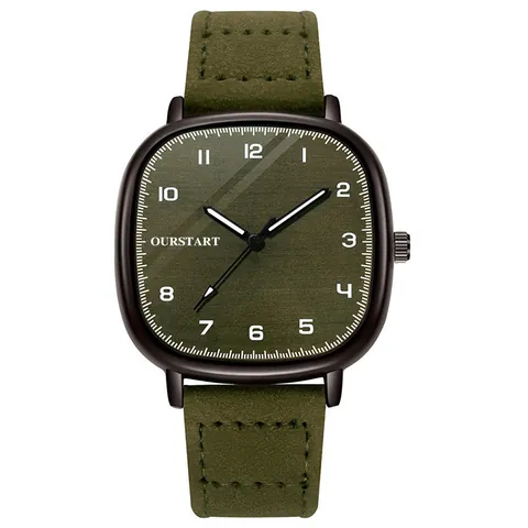 Montre à Quartz Carrée Unisexe Minimaliste Avec Boîtier en Alliage Et Bracelet en Similicuir Montre-Bracelet Décontractée Pour Hommes Femmes Enfants