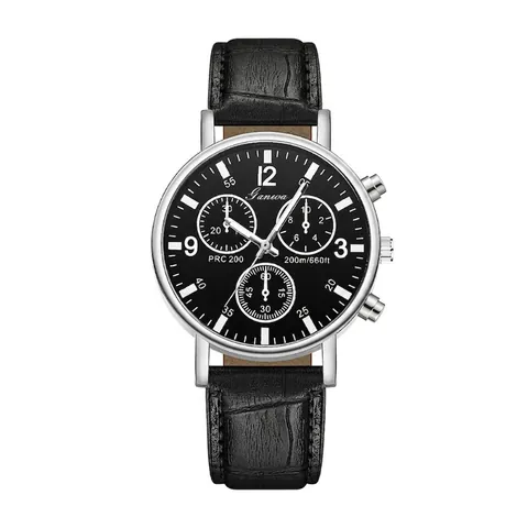 Men Business Casual Quartz Watch With Crocodile Pattern Faux Leather Strap Round Decorative Dial Fashion Jewelry Wristwatch