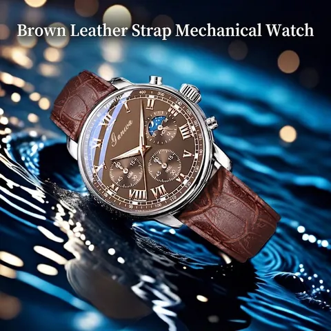 Elegante Orologio da Polso al Quarzo da Uomo Classico Stile Business Casual Cinturino in Pelle con Motivo Coccodrillo Cassa in Lega Fibbia in Acciaio