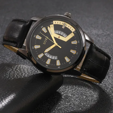 SOKI Ανδρικό Επαγγελματικό Ρολόι Quartz Κάσα από Κράμα Λουράκι από Δέρμα PU Μοτίβο Κροκόδειλου Εμφάνιση Ημερολογίου Μόδα Ρολόι Χειρός