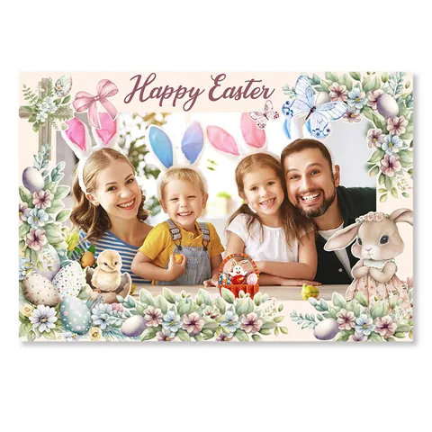 Ostern Fotorequisiten Rahmen Papier Blumen Hase Party Requisite Für Familientreffen Frohe Ostern Feiertag Dekoration