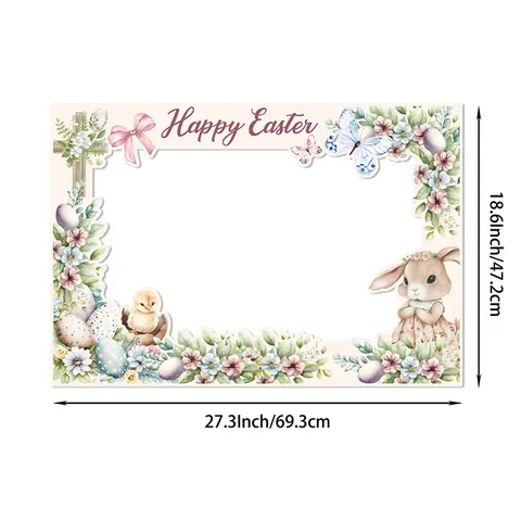 Ostern Fotorequisiten Rahmen Papier Blumen Hase Party Requisite Für Familientreffen Frohe Ostern Feiertag Dekoration