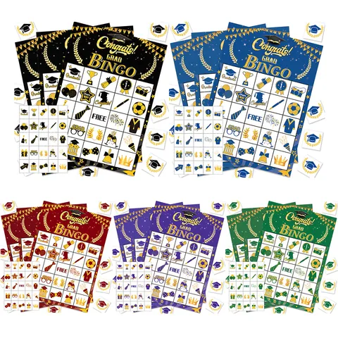 Graduation Bingo Game Cards Set Paper Class Reunion Ceremony Games For Students Congrats Graduation Party Decoration Supplies