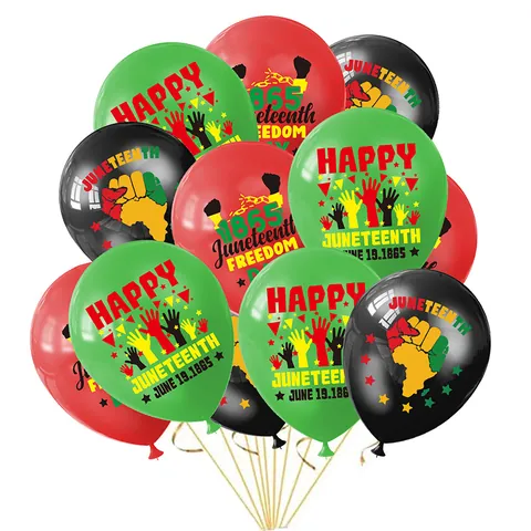 Juneteenth Feest Ballonnen Latex Freedom Day Decoratie Rood Zwart Groen Viering Ballonnen 19 Juni 1865 Herdenking Benodigdheden