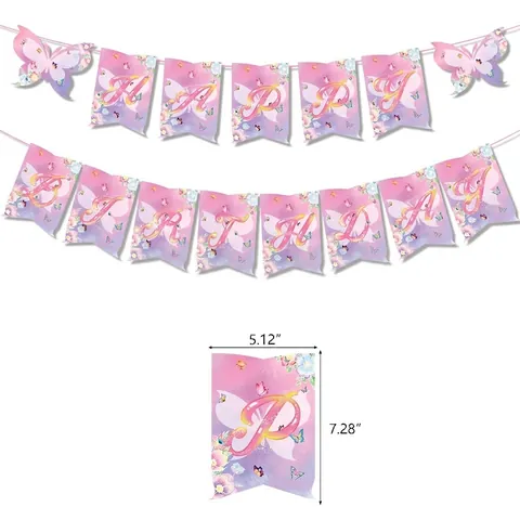 Set Decorazioni Festa Compleanno Farfalla Striscione Rosa Viola Decorazioni Per Torte Palloncini In Lattice Per Ragazze Bambini Decorazioni Per Feste A Tema Farfalla