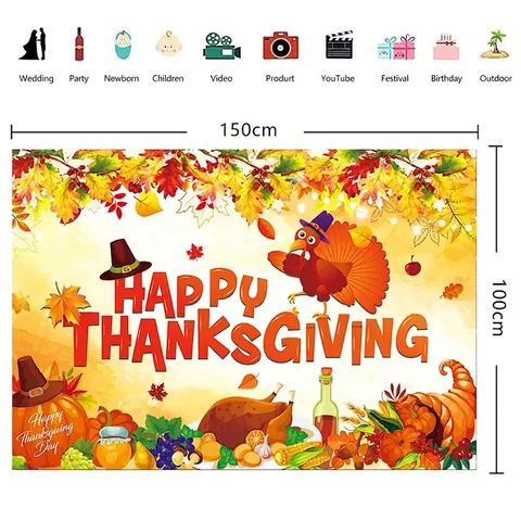 Set Decorazioni Ringraziamento Con Arco Di Palloncini E Sfondo Turchia Zucca Foglia Di Acero Banner Per Festa Autunnale