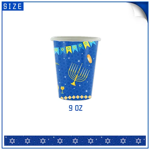 Set Stoviglie Festa Happy Hanukkah Piatti di Carta Usa e Getta Bicchieri Tovaglioli Posate di Plastica Tovaglia Menorah Arredo