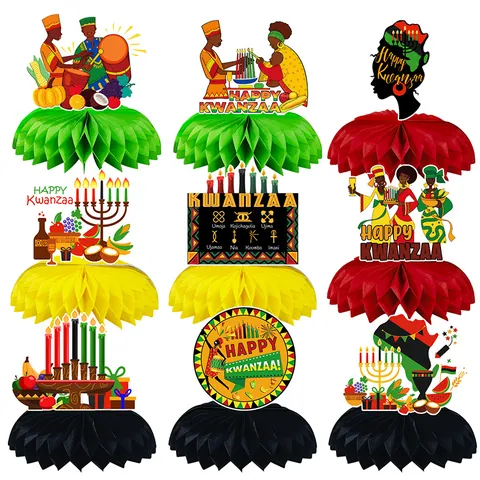 Kwanzaa Waben Tischdekorationen Afrikanische Festliche Party Deko Mit Kinara Karte Und Figuren Für Hausfeier Dekoration