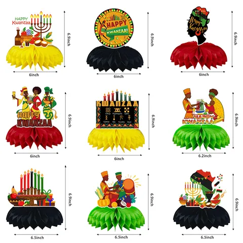 Kwanzaa Waben Tischdekorationen Afrikanische Festliche Party Deko Mit Kinara Karte Und Figuren Für Hausfeier Dekoration