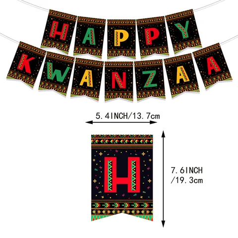 Happy Kwanzaa Banner Cake Toppers Latex Balloons African Cultural Festival Celebration Decor Festive Party Decoration