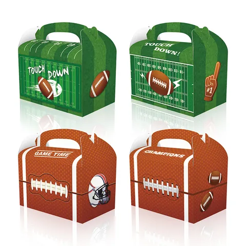 American Football Meisterschaft Thema Geschenkboxen Grün Braun Papier Geschenktüten Für Sport Party Deko Feier