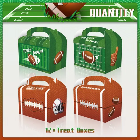 American Football Meisterschaft Thema Geschenkboxen Grün Braun Papier Geschenktüten Für Sport Party Deko Feier