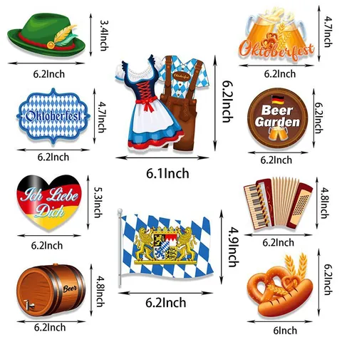 Oktoberfest Decorazioni per Feste Spirali Appese Festival della Birra Bavarese Carte di Carta Blu Bianco per Eventi