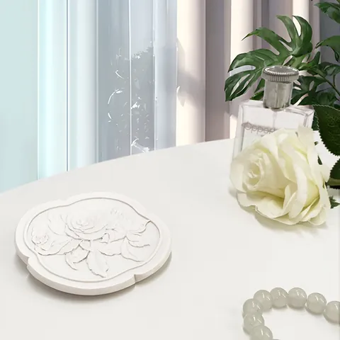 Kreative Unregelmäßige Harz Schmuckschale Rose Blume Relief Desktop Aufbewahrungsplatte Französischer Vintage Stil Haus Dekoration Schmuck Organizer Fotografie Requisiten