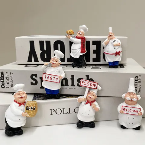 3D Resin Chef Fridge Magnet Creative Cartoon Fat Chef Figurines Magnetic Stickers For Kitchen Restaurant Home Decor Office Gift