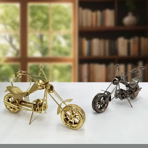 Retro Industrieel Metalen Motorfiets Wijnrek Houder Handgemaakt IJzerkunst Tafelblad Wijnfles Display Voor Huis Kantoor Bar Decor