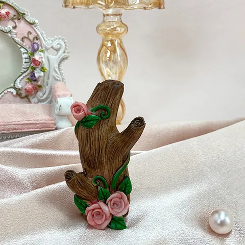 Creative Resin Tree Branch Wall Hook With Rose Decor Adhesive Coat Hat Rack For Entrance Bedroom Home Organization
