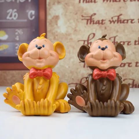 Support de Téléphone Créatif en Résine Singe de Dessin Animé Ornement de Bureau Figurine d'Animal Mignon pour Maison Bureau Cadeau