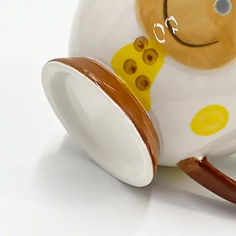 Tazza in Ceramica Animale Dipinta a Mano Grande Capacità Simpatica Giraffa Coniglio Gatto Modello Colazione Latte Caffè Casa Cucina