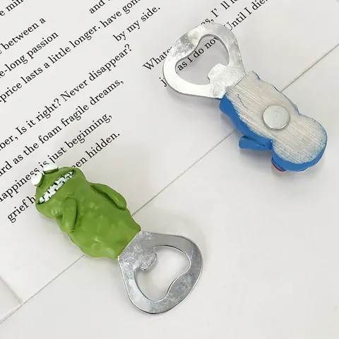 Creative Cartoon Monster Bottle Opener Magnetic Fridge Magnet Resin Stainless Steel Manual Soda Beer Opener Home Party Gift