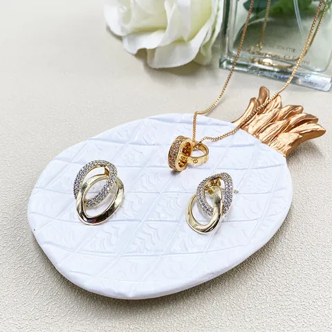 Bandeja de Joyas de Resina Creativa Forma de Piña y Flor Plato de Almacenamiento de Escritorio para Anillos Collares Decoración del Hogar Accesorios de Fotografía