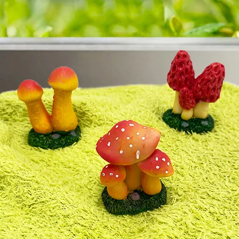 Nordic Resin Mushroom Miniatures For Garden Decor Realistic Red Spotted Mushrooms For Fairy Garden Micro Landscape Ornaments