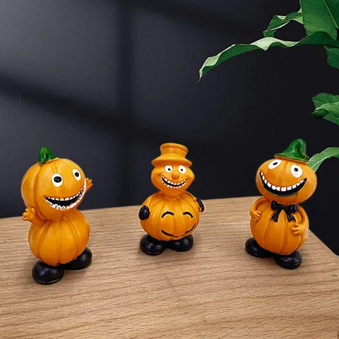 Διακοσμητικό Κολοκύθας Halloween από Ρητίνη Σκανδιναβική Φιγούρα Κολοκύθας για Διακόσμηση Σπιτιού Γραφείου Πάρτι Πορτοκαλί Άγαλμα Κολοκύθας