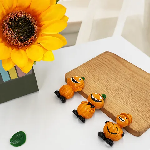 3D Pumpkin Man Fridge Magnet Resin Magnetic Sticker Halloween Cartoon Decorative Accessory For Home Kitchen Office Gift