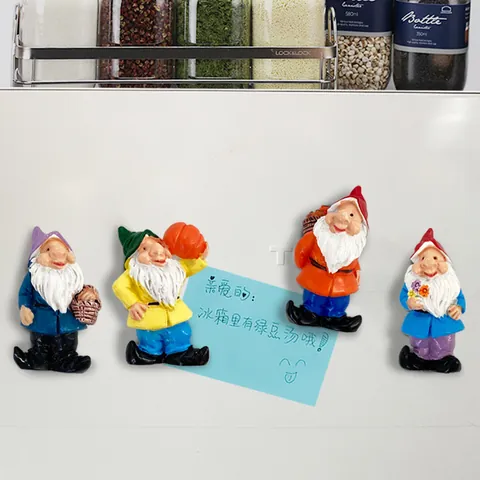 3D Cartoon Zwerg Kühlschrankmagnete Süße Harz Zwerg Kühlschrankmagnete Handbemalt Europäischer Stil Home Küche Deko Ornamente