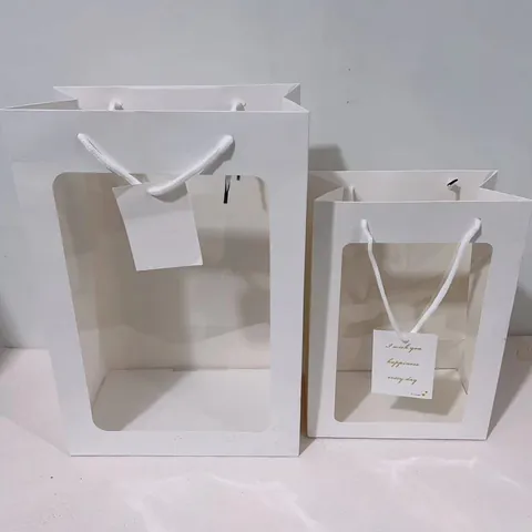 Weiße Geschenktüte Aus Karton Mit Klarem PVC-Fenster Und Griff Für Hochzeits- Und Geburtstagsfeiern Verpackung Tragetasche