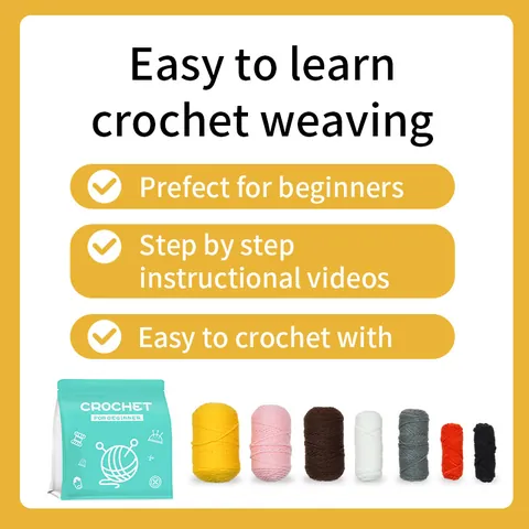 Handmade Beginner Crochet Kit For Adults Kids Animal DIY Crochet Materials Set Including Yarn Hook Video Tutorial Keychain Gift
