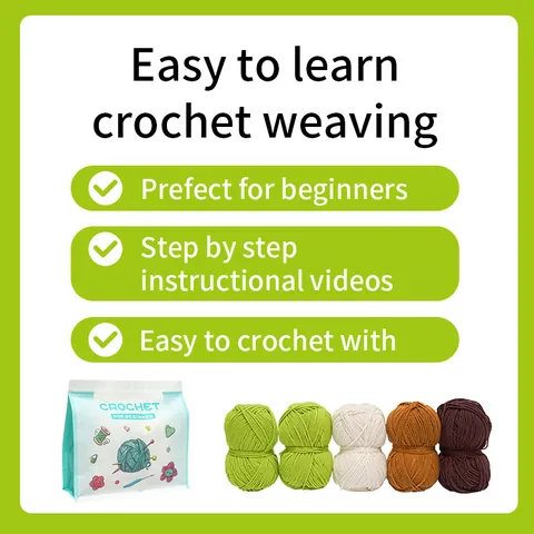 Handmade DIY Crochet Kit For Beginners Cactus Succulent Potted Plants With Acrylic Yarn And Video Instruction Decor