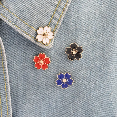 Schattige Emaille Kersenbloesem Brooch Pin Japanse Sakura Bloem Pin Voor Vrouwen Kleding Tas Decoratie Legering Badge Sieraden Geschenk