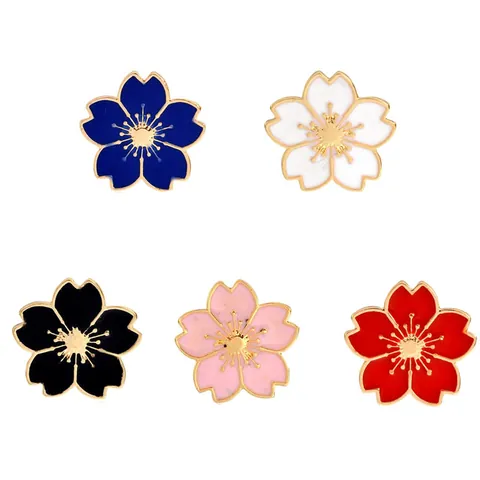 Schattige Emaille Kersenbloesem Brooch Pin Japanse Sakura Bloem Pin Voor Vrouwen Kleding Tas Decoratie Legering Badge Sieraden Geschenk