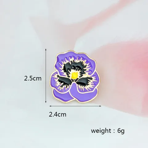 Spilla in Smalto Floreale a Forma di Viola del Pensiero Viola Lega Cartoon Fiore Distintivo Pins per Donna Vestiti Zaino Decorazione Accessori Regalo