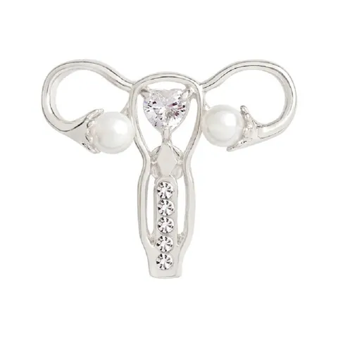 Kreativ Anatomie Gebärmutter Eierstock Brosche Legierung Emaille Strass Künstliche Perle Medizinischer Schmuck Für Damen Arzt Krankenschwester Pin