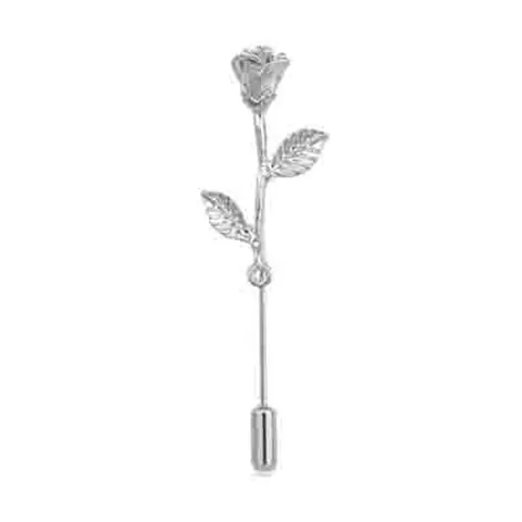 Broche de Solapa de Flor de Rosa Romántica de Aleación de Zinc Para Pareja de Fiesta de Boda Pin de Flor de Metal Esmaltado Para Bolsos de Ropa