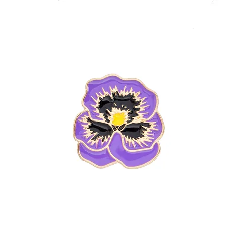 Spilla in Smalto Floreale a Forma di Viola del Pensiero Viola Lega Cartoon Fiore Distintivo Pins per Donna Vestiti Zaino Decorazione Accessori Regalo